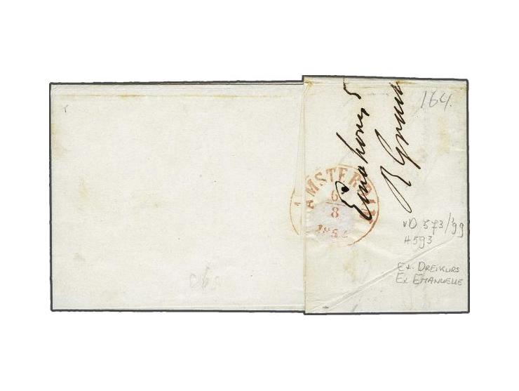 Eindhoven B (Ey 400) op 15 cent donkeroranje op vouwbrief 5-8-1852 naar Amsterdam, vrijwel pracht ex. (randen deels iets kort