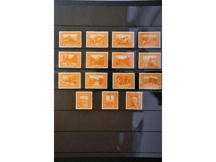 Landscapes 1910, collection of 80 perforated colourproofs in green, orange, violet, carmin, blue and brown, very fine, cat.v.