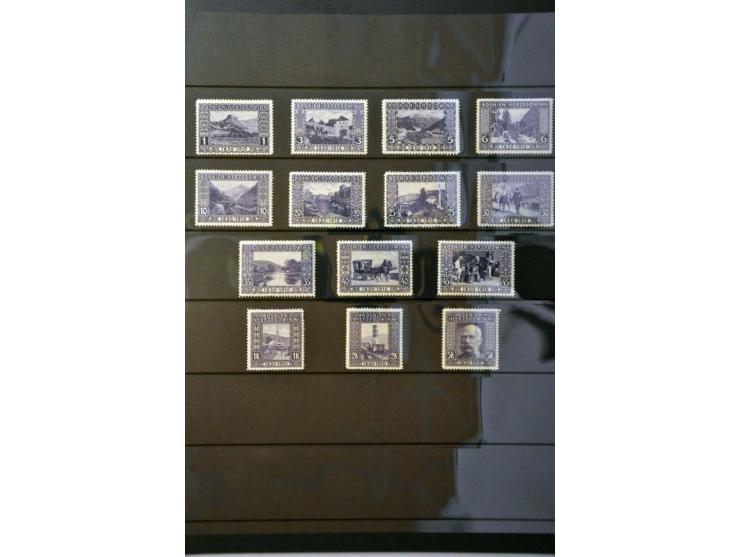 Landscapes 1910, collection of 80 perforated colourproofs in green, orange, violet, carmin, blue and brown, very fine, cat.v.