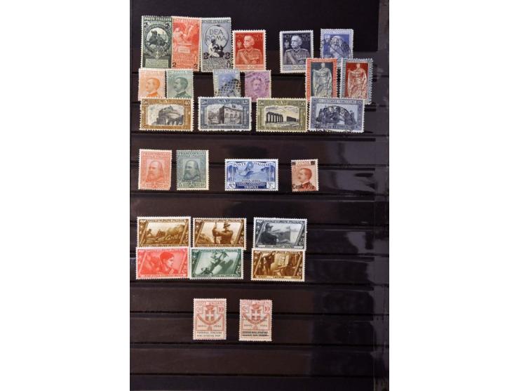 , Italian states, Vatican and Colonies used and */** including better items some other countries added a.o. Monaco 1933 20 Fr