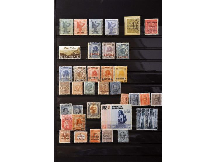 , Italian states, Vatican and Colonies used and */** including better items some other countries added a.o. Monaco 1933 20 Fr