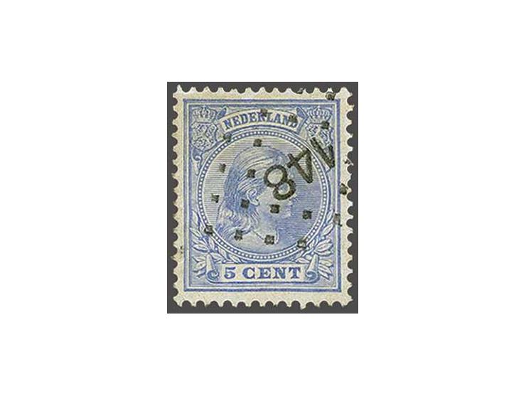 148 - Bergum - op Hangend Haar 5 cent, pracht ex., cat.w. 400