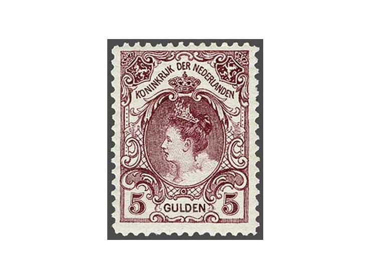 5 gulden wijnrood tanding 11½ x 11, cat.w. 1000