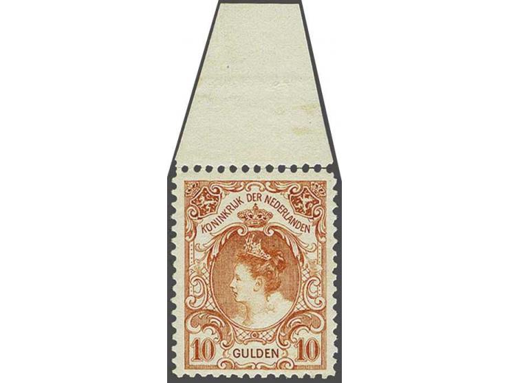 10 gulden oranje, pracht ex. met certificaat Moeijes 1994 (velrand nagenoeg los), cat.w. 2250