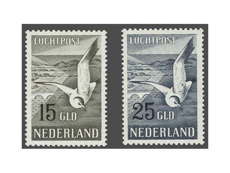 Meeuwen 15 en 25 gulden met certificaat Dr. Louis 1997, cat.w. 600 