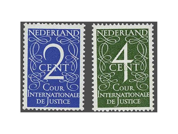 Cour Internationale de Justice 2 en 4 cent met certificaat Muis 2000, D25 met origineel glimplekje in gom, cat.w. 750 