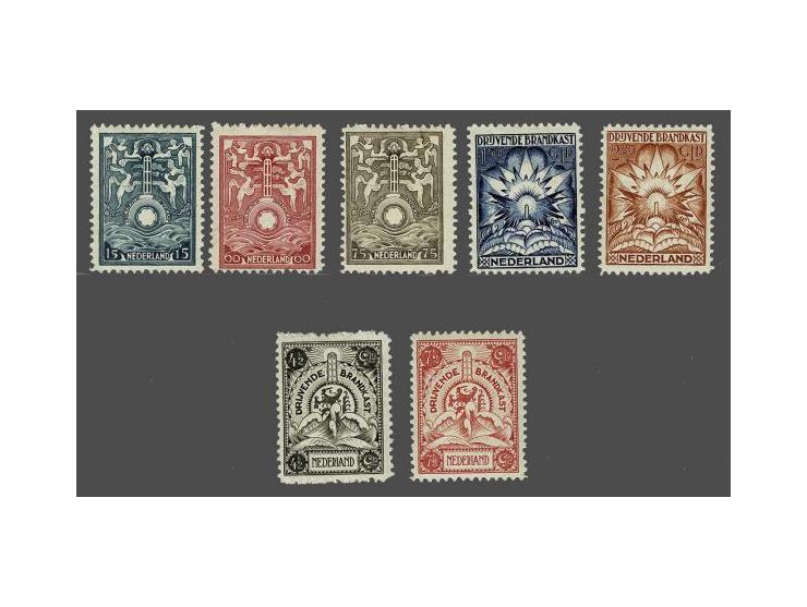 15 cent t/m 7½ gulden, de 4½ gulden met gomvouw. pracht ex., cat.w. 845