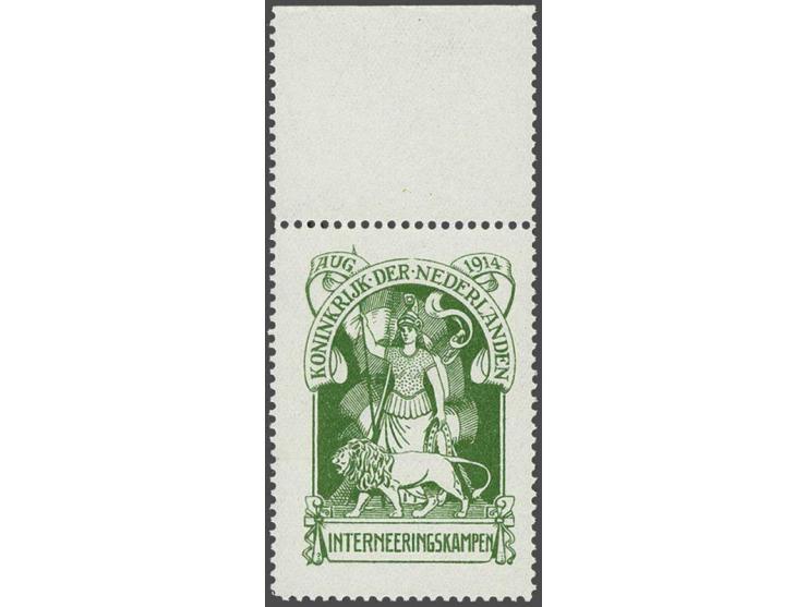 Nederlandse Maagd in groen, bovenrandstuk met certificaat Lipsius 2008, cat.w. 400 