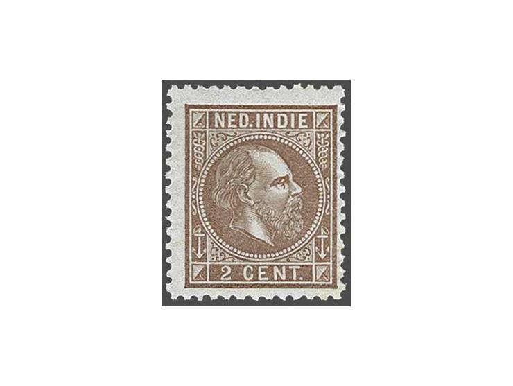 2 cent lilabruin tanding 12½ x 12 grote gaten met certificaat Vleeming 2019, minimaal bruin vlekje in gom, cat.w. 650