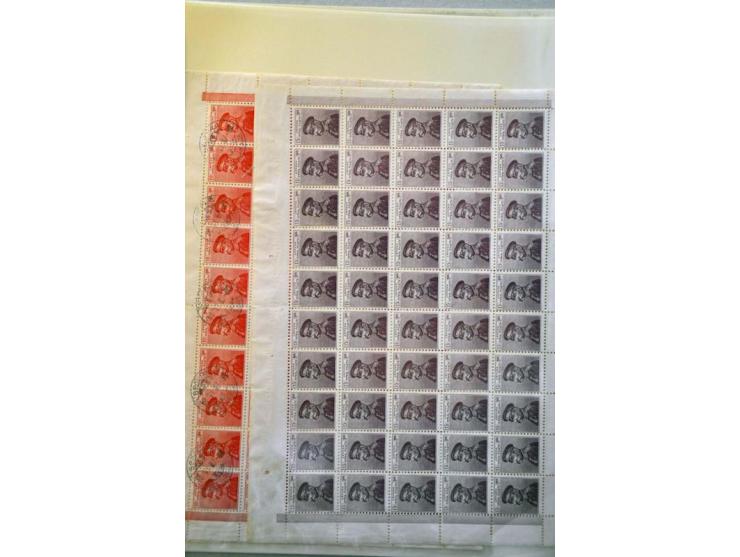 Mi. nrs. 95-106 in ** in blocks of 4 and some low values in complete sheets of 50 ex.