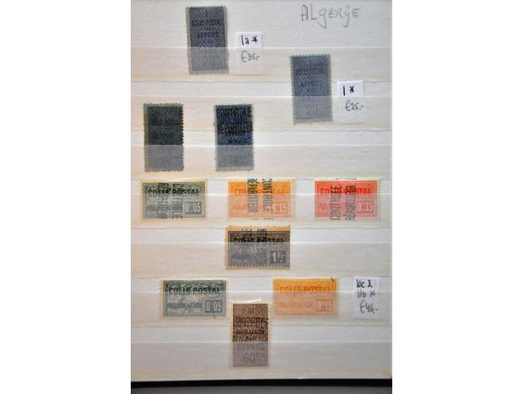 collection Colis Postaux (about 90 ex.) with better ex. in small stockbook  