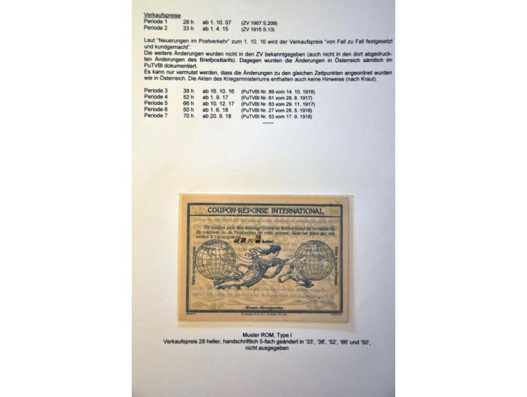 collection of 8 reply coupons, all used with arrival cancels, number 1 (3 different types incuding 26.10.1907 first month of 