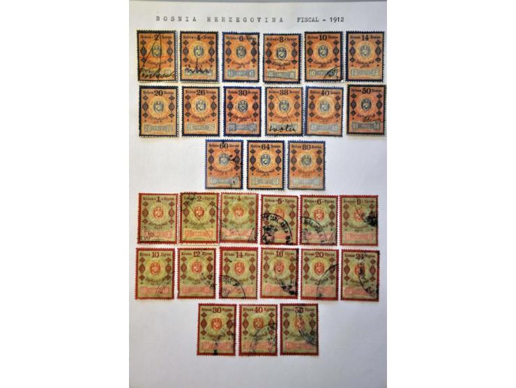 collection of about 275 fiscals 1879-1916, all used with better items, blocks of 4, some documentation etc.
