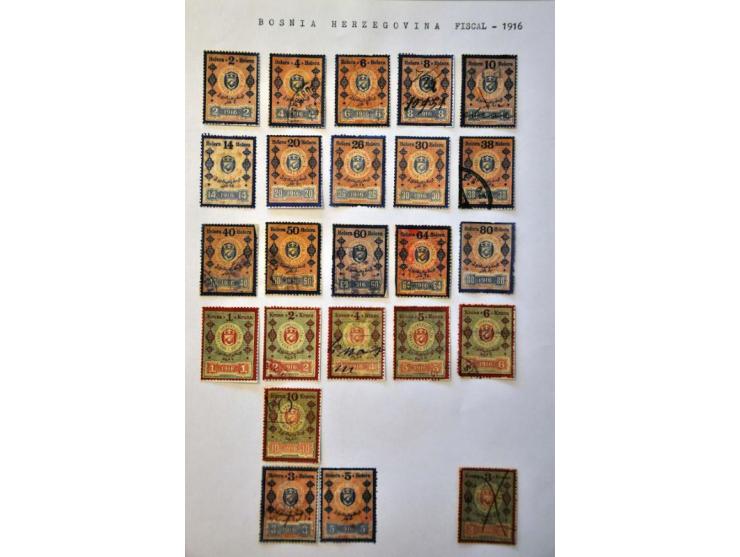 collection of about 275 fiscals 1879-1916, all used with better items, blocks of 4, some documentation etc.