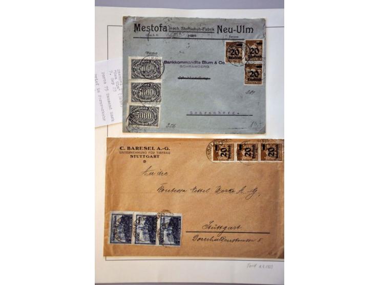 extensive specialized collection Inflationperiod 1920-1923 collected both used and */** with printings, cancellations, variet