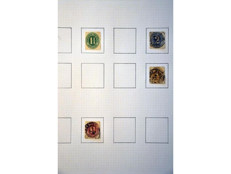 collection mainly used starting 1851 with some better material and covers, nicely arranged in 7 albums