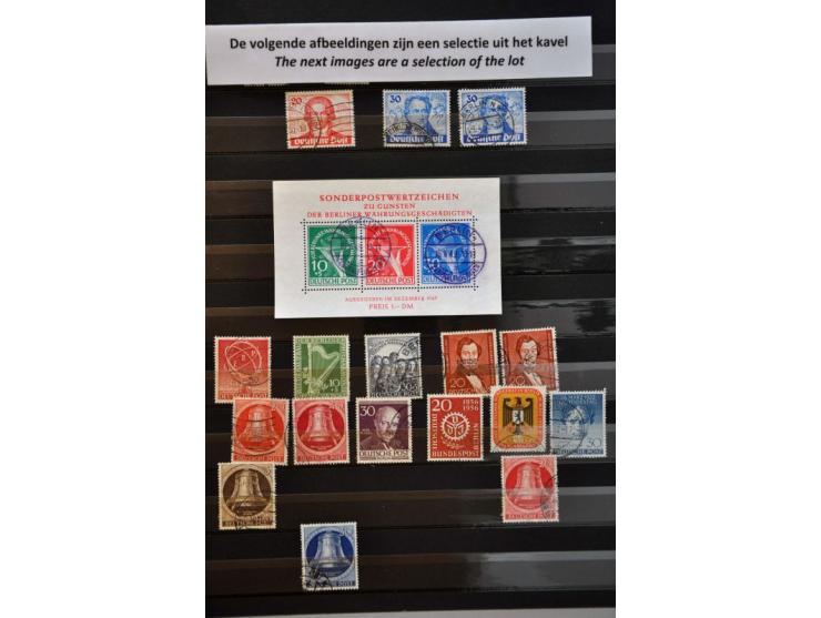 collection used including Währungsgeschädigte minisheet in stockbook