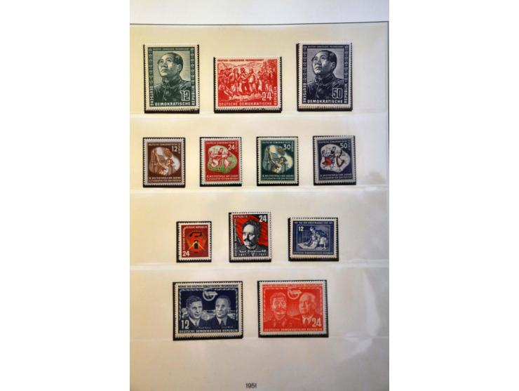 complete collection 1949-1990 including all minisheets collected both ** and used in 7 Lindner ring binders