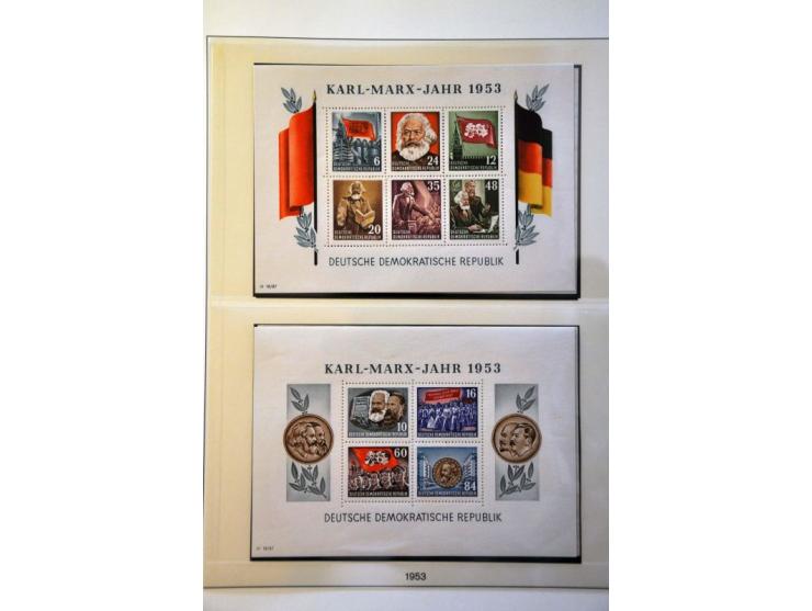 complete collection 1949-1990 including all minisheets collected both ** and used in 7 Lindner ring binders