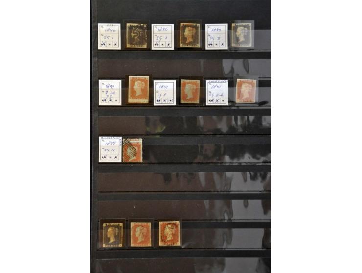 between 1840 and 1912 and some George VI, mostly better ex. including penny black (4x), SG 8 * (3x including bottom marginal 