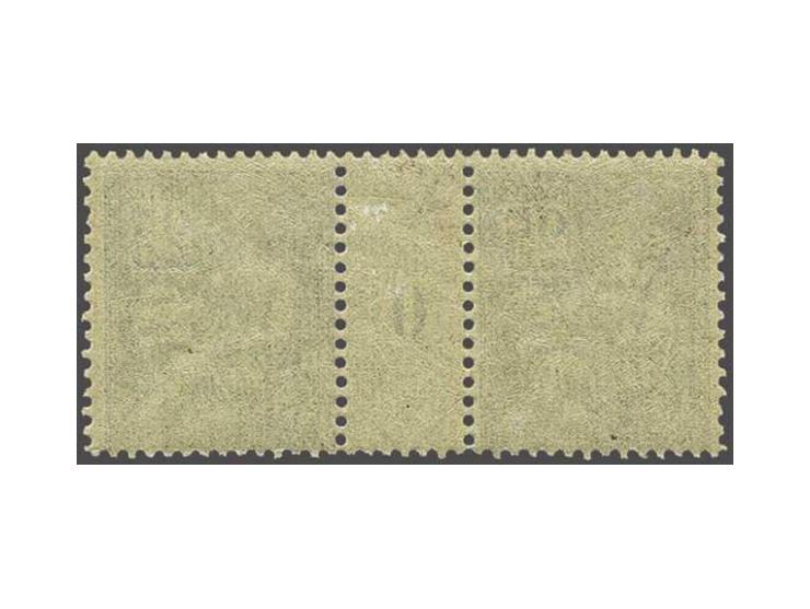 Mouchon 25 centimes blue type I in gutterpair with millésime 0, stamps very fine unmounted mint (hinge trace on gutter), cat.