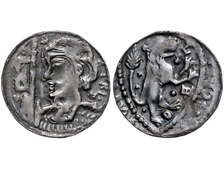 Provinciaal Godefroy III Le Courageux de Lorraine (± 1140-1190) Denier AG 0,80gr W. 16 ZF