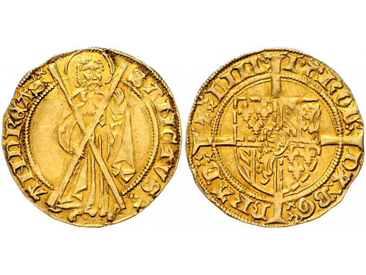 Provinciaal St.Andries of Bourgondische goudgulden Antwerpen AU 3,40gr W. 501 PR