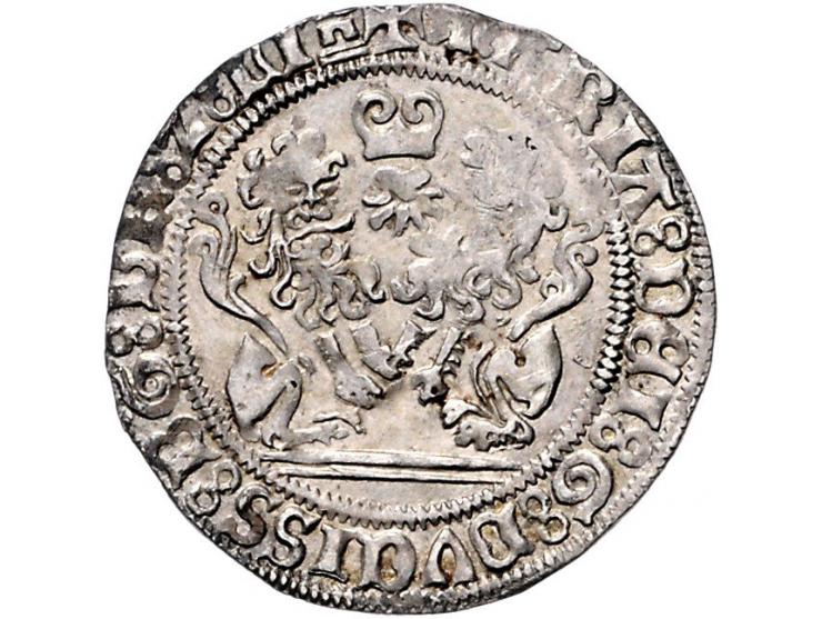 Provinciaal Dubbele stuiver of dubbel vuurijzer 1480 Antwerpen AG 3,01gr Levinson II/45 W. 517 ZF