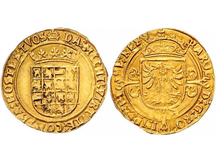 Provinciaal ½ Gouden reaal Antwerpen AU 3,51gr W. 660 bijna PR