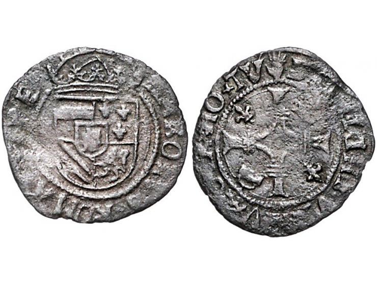Provinciaal ¼ groot of 6 mijten 1521-1556 AE 0,59gr als w.687 vG&amp;H 194 I-b ZF