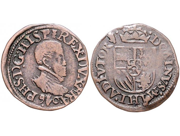 Provinciaal Negenmanneke 1590 Antwerpen AE 2,48gr W. 843 ZF-