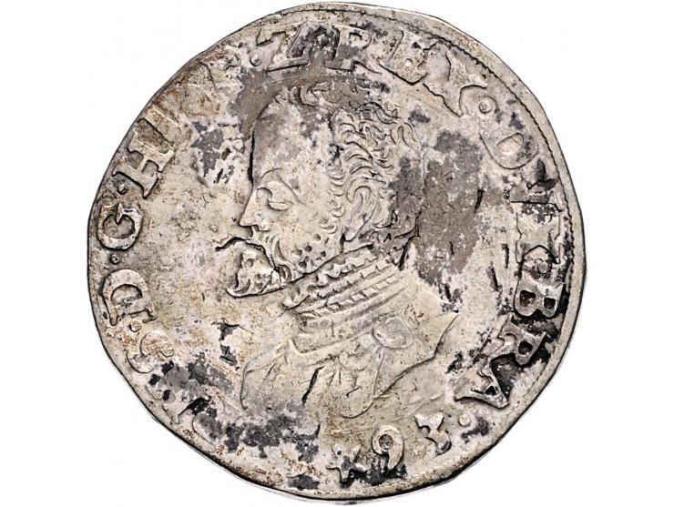 Provinciaal Philipsdaalder 1593 Maastricht AG 33,82gr W. 848 vlekkerig, overigens ZF-