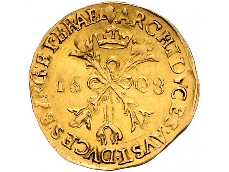 Provinciaal Dubbele Albertijn 1608 Antwerpen AU 5,11gr W. 892 ZF+