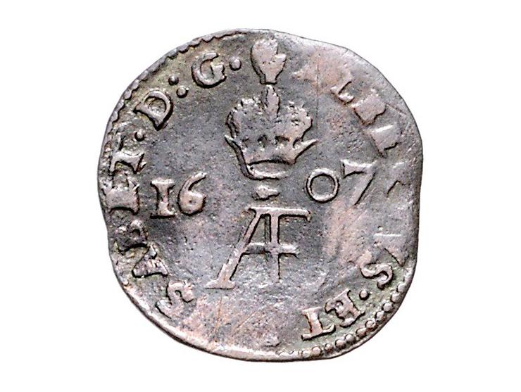 Provinciaal Denier of sesken 1607 Antwerpen AE 1,23gr W. 936 ZF-
