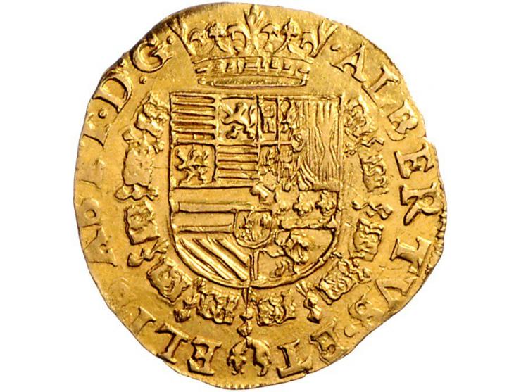 Provinciaal Dubbele Albertijn 1601 Brussel AU 5,07gr R W. 937 PR