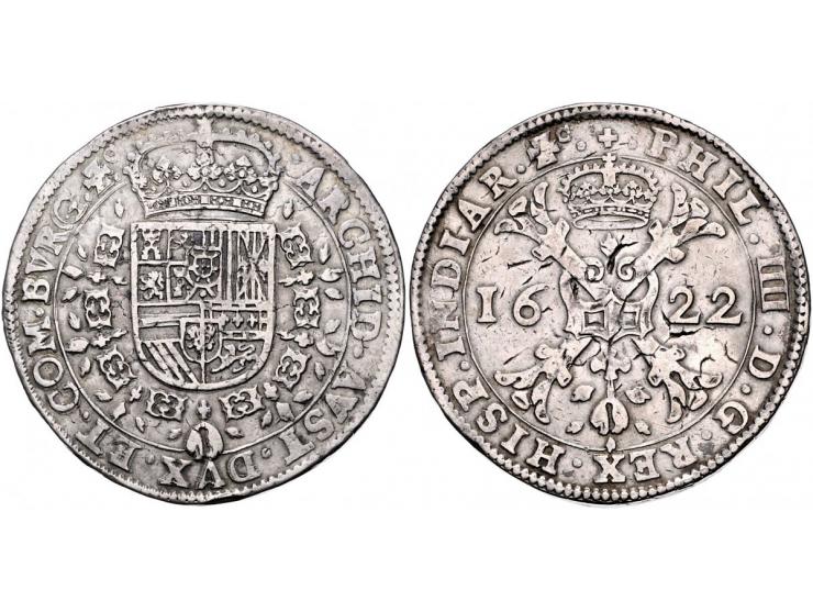 Provinciaal Bourgondië patagon 1622 Dole Piedfort R3 Delm. 299a, vG&amp;H 329-8 AG 56,28gr ZF