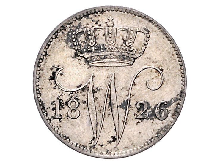Koninkrijk Willem I 25 cent 1826 Brussel Sch. 297 2 ex. gem ZF
