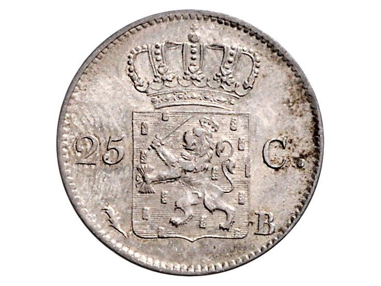 Koninkrijk Willem I 25 cent 1827 Brussel Sch. 298 ZF+