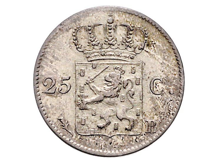 Koninkrijk Willem I 25 cent 1828 Brussel Sch. 299 bijna ZF