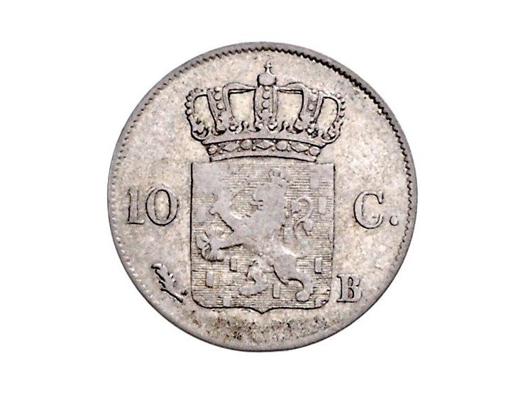 Koninkrijk Willem I 10 cent 1823 Brussel, Sch. 309 F+
