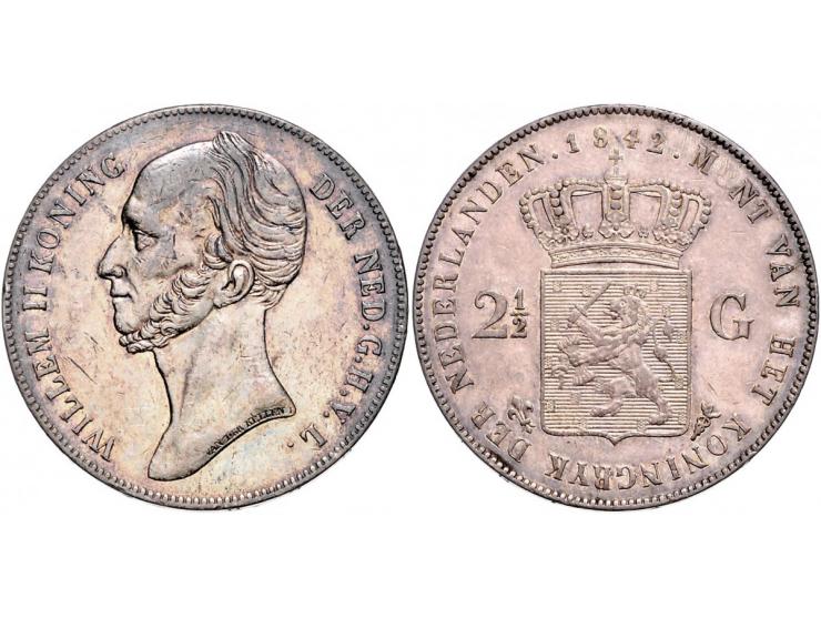 Koninkrijk Willem II 2 ½ gulden 1842 Sch. 507 ZF+