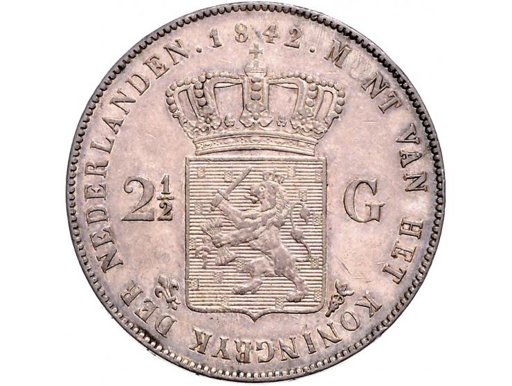 Koninkrijk Willem II 2 ½ gulden 1842 Sch. 507 ZF+