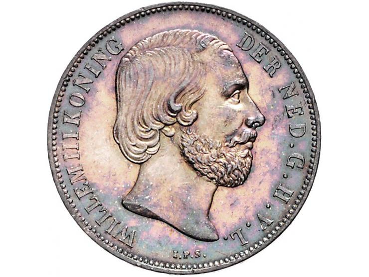Koninkrijk Willem III 1 gulden 1865 Sch. 617 met mooie patina, PR+
