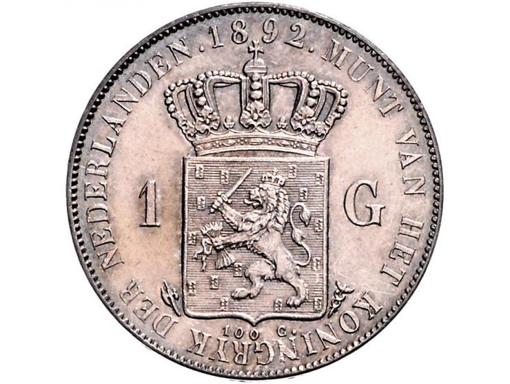 Koninkrijk Wilhelmina 1 gulden 1892 Sch. 795 ZF