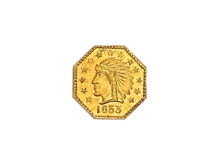 United States California gold, ¼ and ½ $ octogonal and ¼ and ½ $ round, restrikes UNC