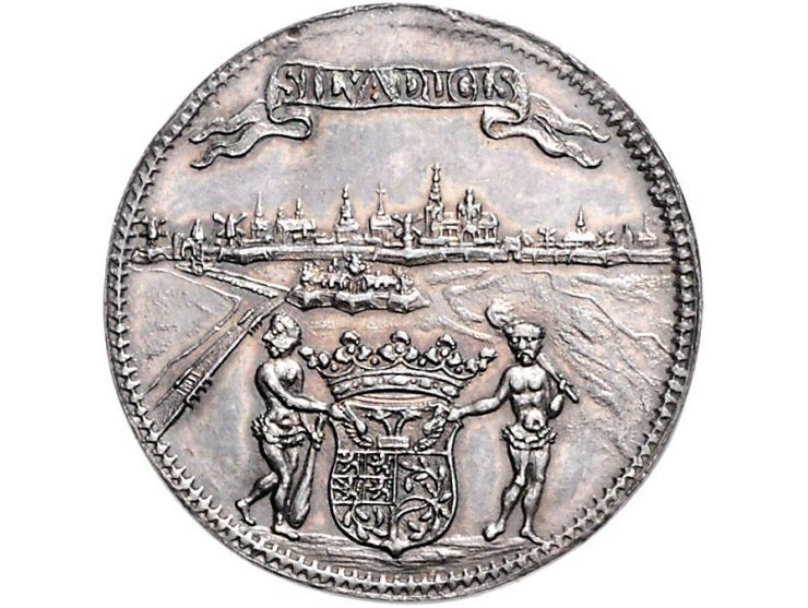 Historiepenningen 's-Hertogenbosch - Stadhuispenning zilver 1705 Snoeck 4 ZF+