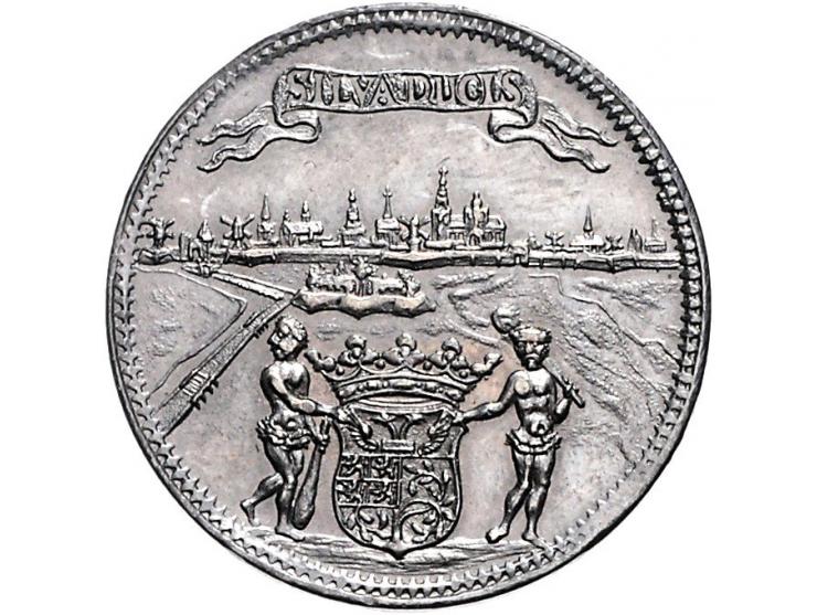 Historiepenningen 's-Hertogenbosch - Stadhuispenning zilver 1705 Snoeck 5 ZF+