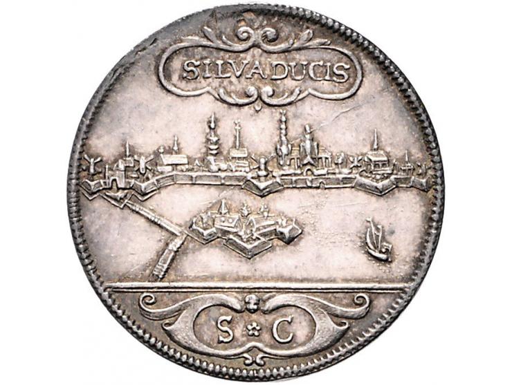 Historiepenningen 's-Hertogenbosch - Stadhuispenning zilver (1712) Snoeck 10 ZF