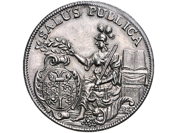 Historiepenningen 's-Hertogenbosch - Stadhuispenning zilver (1712) Snoeck 10 ZF