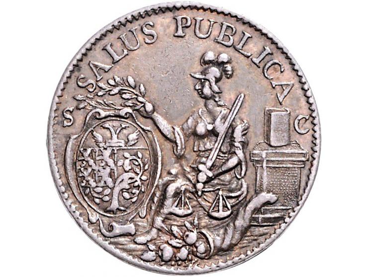 Historiepenningen 's-Hertogenbosch - Stadhuispenning zilver (1712) Snoeck 12 of 12a ZF